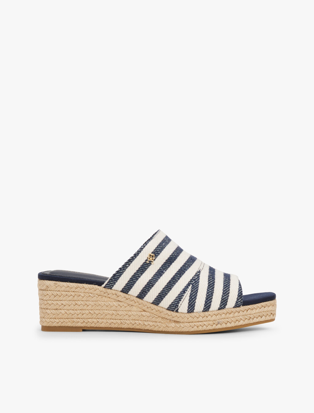 Stripe Espadrille Wedge Mules, Space Blue Itacha Stripes, hi-res