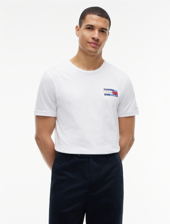 Back Flag Graphic Crew Neck T-Shirt