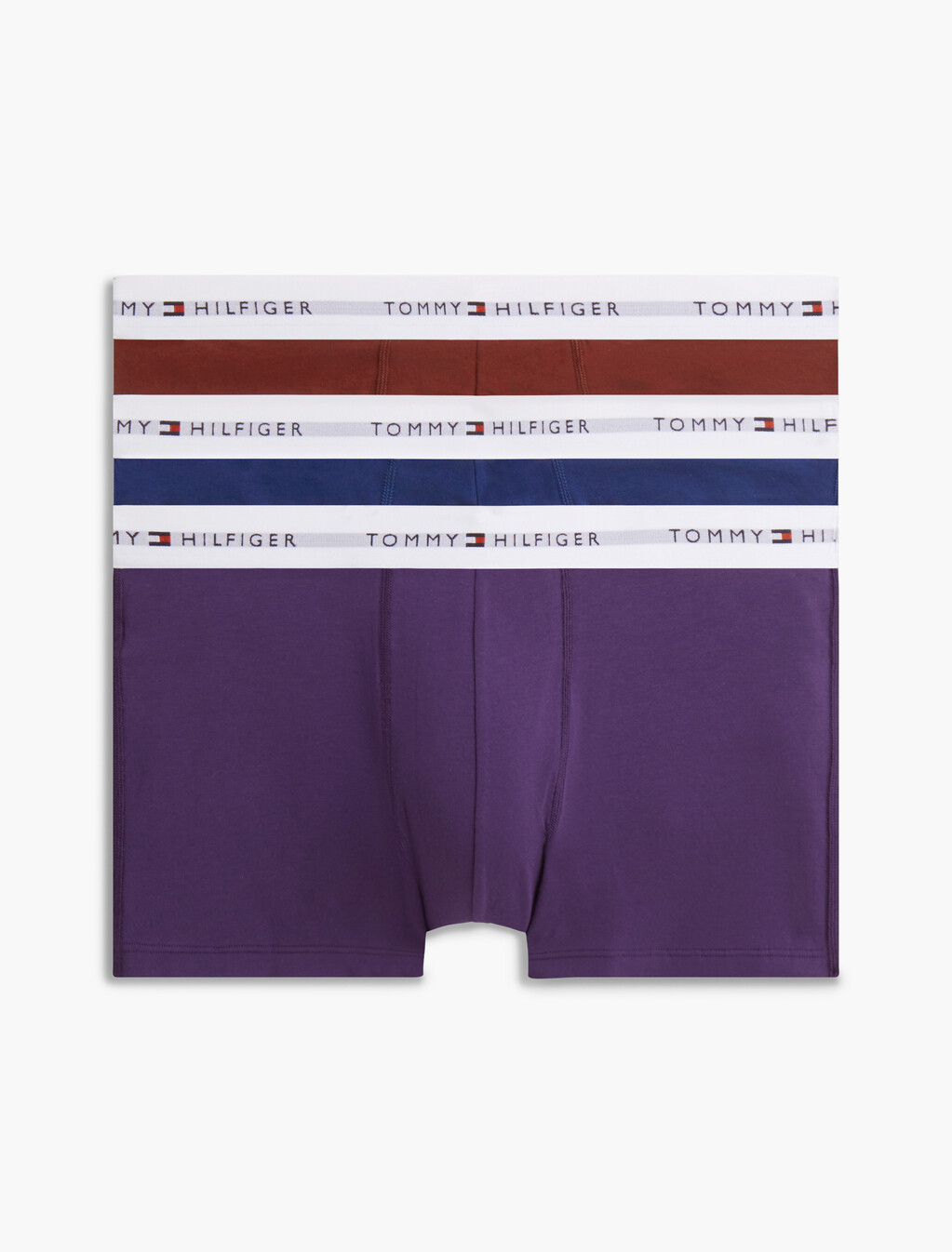 3-Pack Signature Repeat Logo Waistband Trunks, Noctur Purple/Antique Blue/Burgundy, hi-res