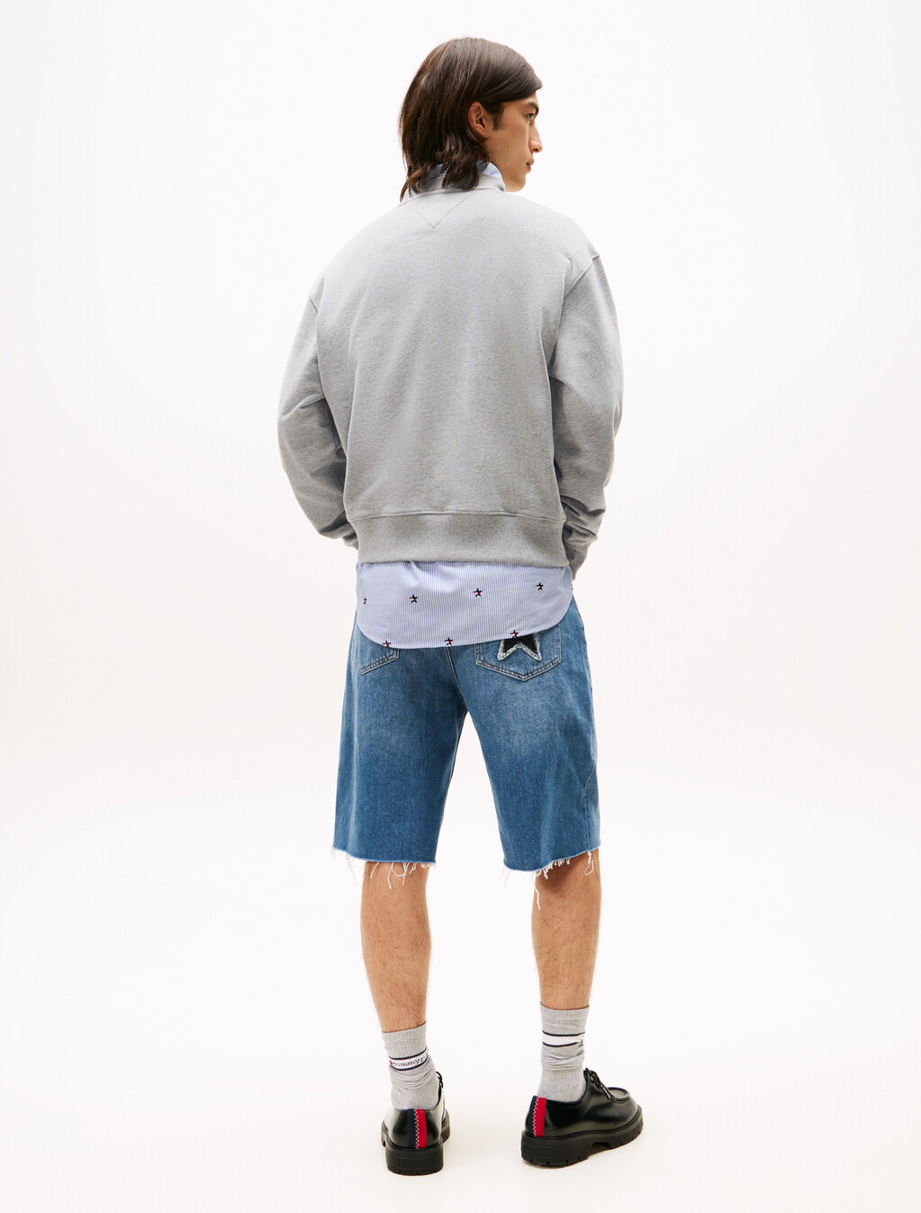 Tommy Girl Graphic Relaxed Sweatshirt, Light Grey Marl, hi-res