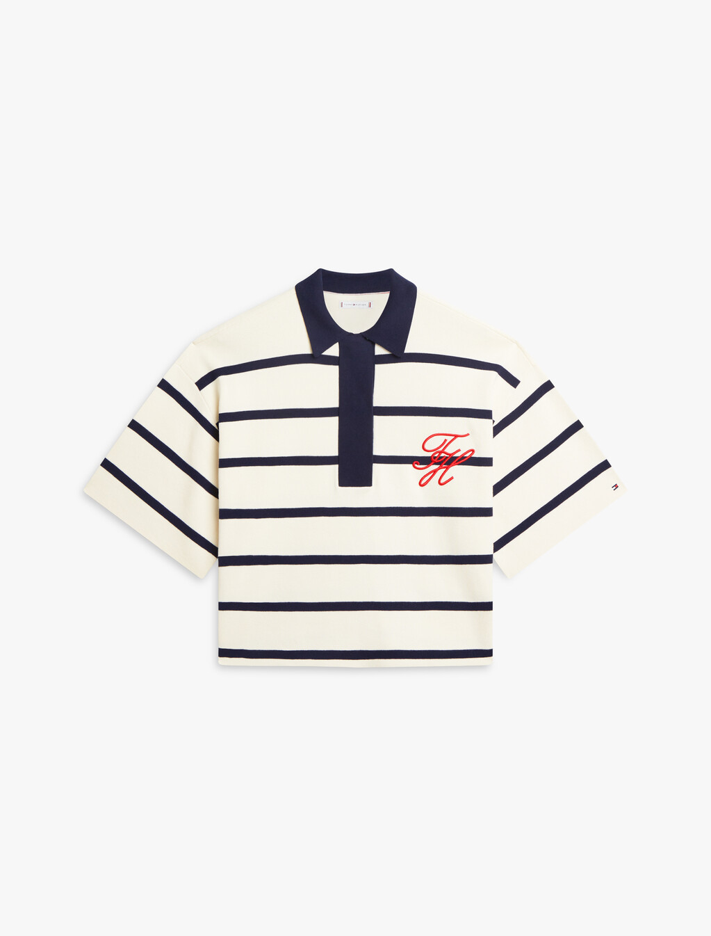 Premium Knit Gold-Tone Button Polo Jumper, Big Stp Calico/Dark N Navy, hi-res