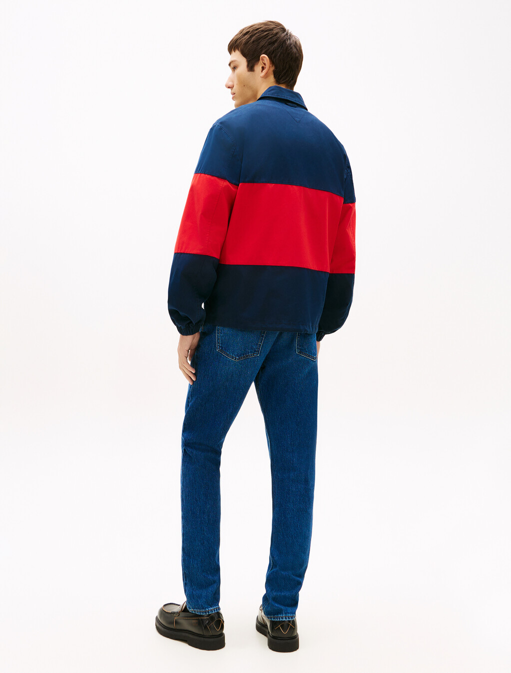 Oversized Fit Colour-Blocked Overshirt, Dark Night Navy, hi-res