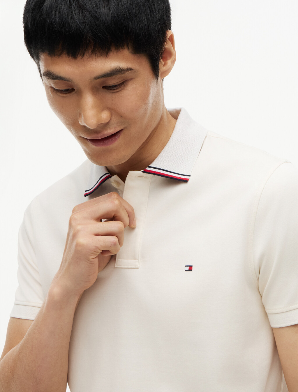 Performance Regular Fit Jaquard Polo Shirt, Ivory Petal, hi-res