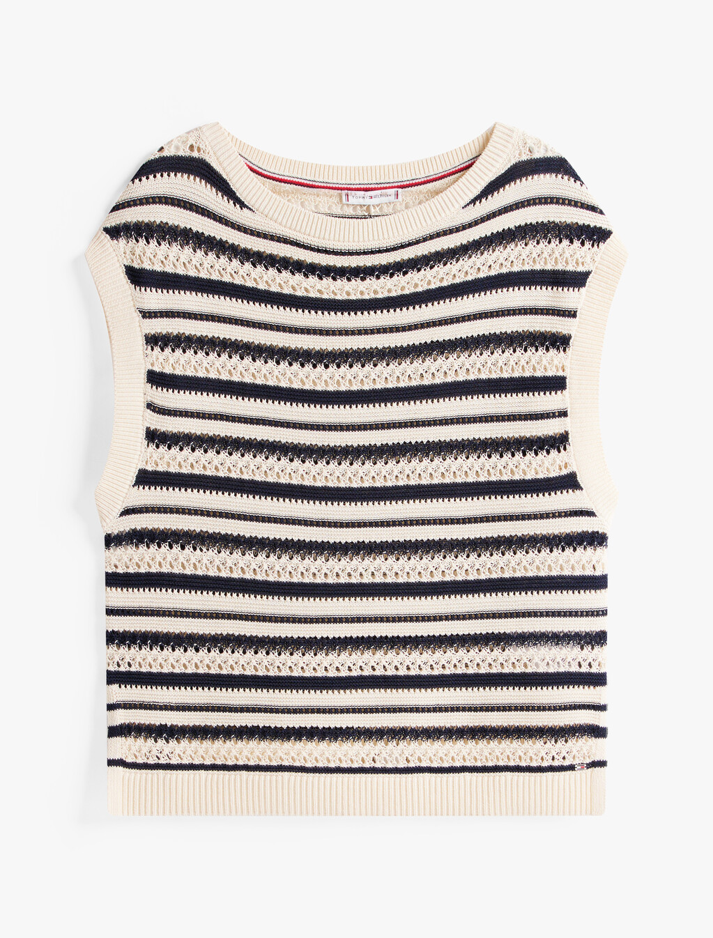 Crochet Sweater Vest, Desert Sand Dune/Dark N N Stp, hi-res