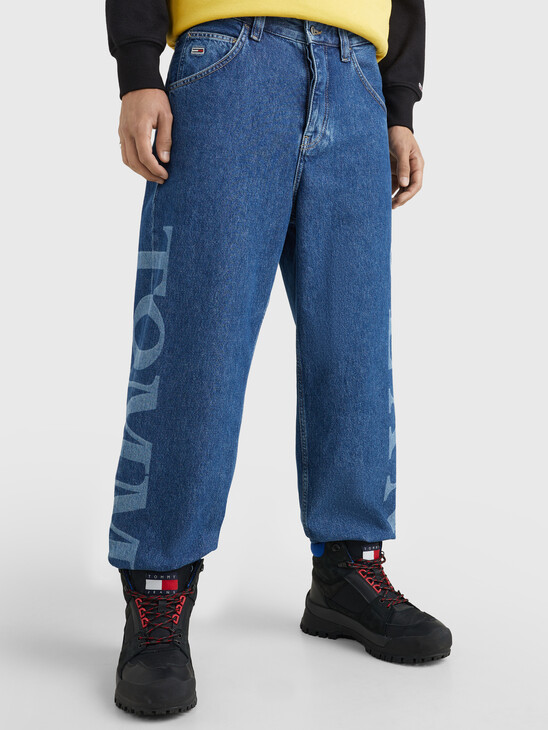AIDEN BAGGY LASERED LOGO JEANS