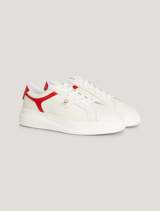 Leather TH Monogram Court Trainers
