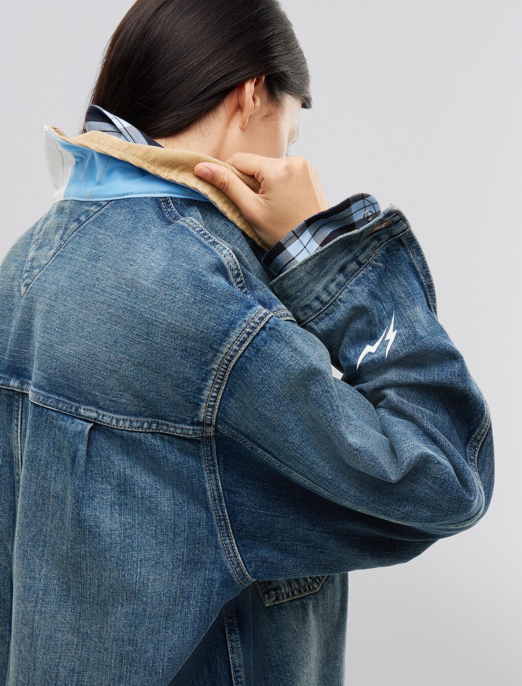 Denim Trucker Jacket, Mid Wash Denim, hi-res