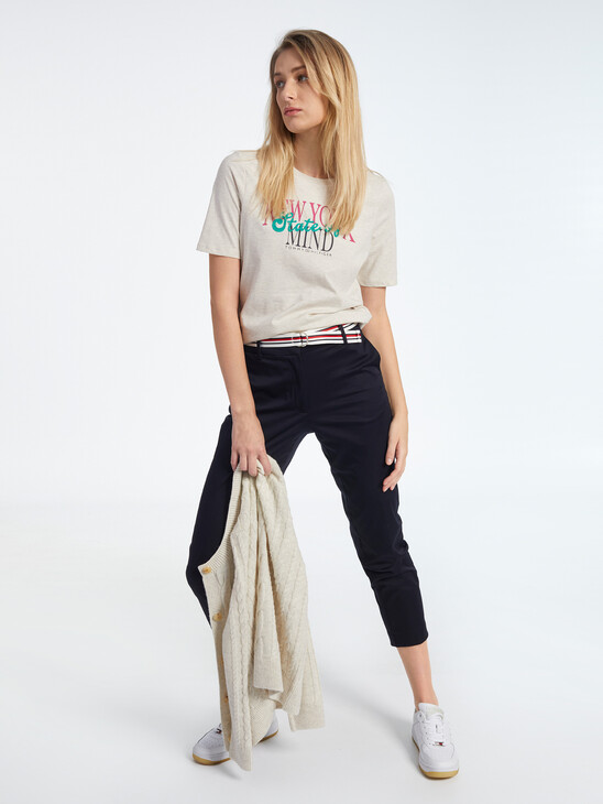 NEW YORK SLOGAN EMBROIDERED T-SHIRT