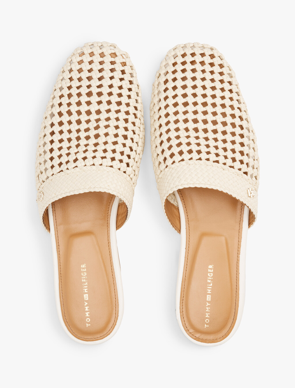 Crochet TH Monogram Plaque Mules, Muslin, hi-res