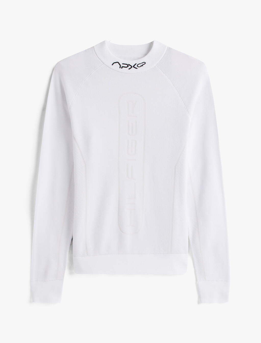 The APXGP Collection Wool Mock Neck Jumper, Optic White, hi-res