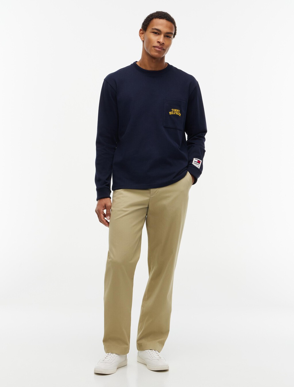 Varsity Logo Pocket Relaxed Long-Sleeve T-Shirt, Navy Blue, hi-res