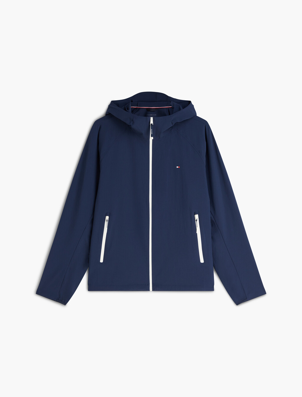 Performance Tech Hooded Zip-Thru Jacket, Carbon Navy, hi-res