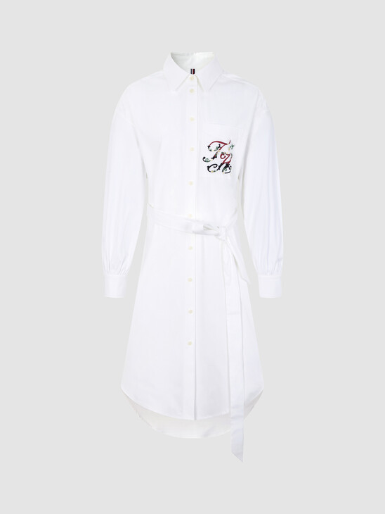QUEEN'S DAY BELTED KNEE LENGTH SHIRT DRESS