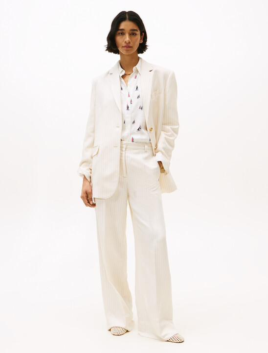 Wide Leg Trousers With Linen