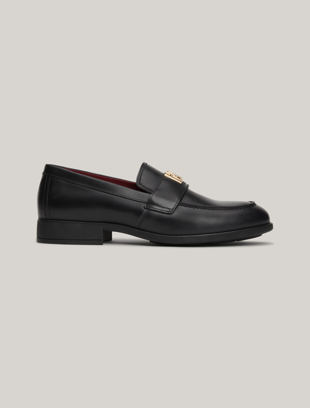 Elevated Leather Loafers, Black, hi-res