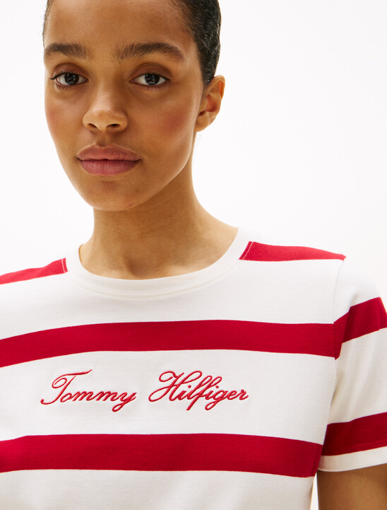 Script Logo Stripe T-Shirt