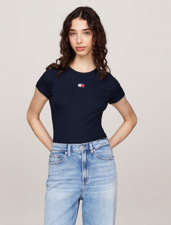 Slim Badge Ribbed T-Shirt