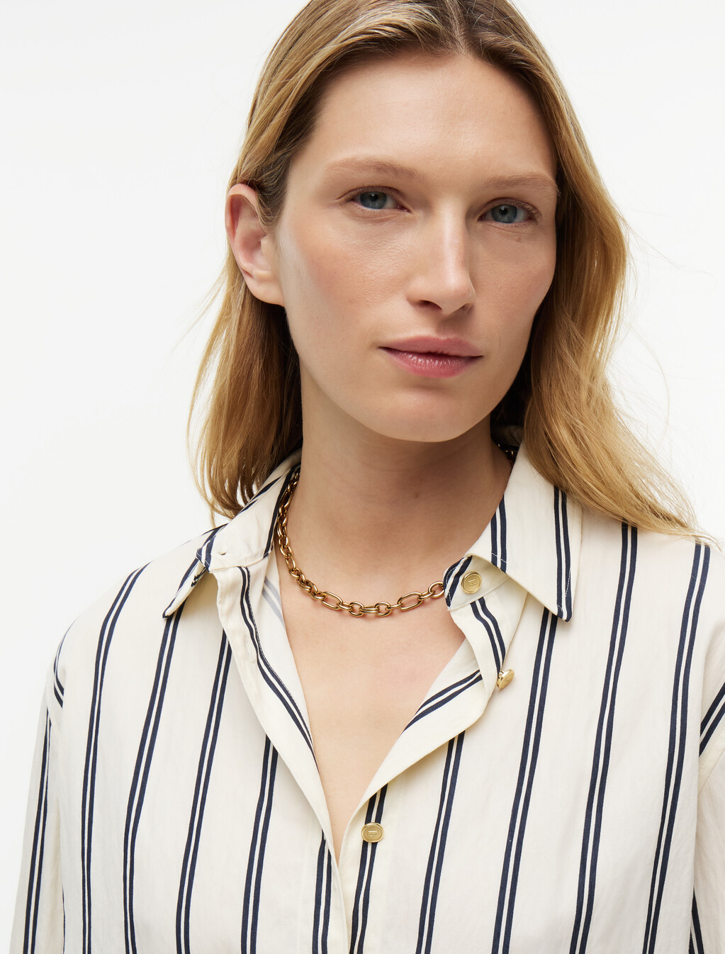 Relaxed Fit Stripe Shirt, Beige Stripe 02, hi-res