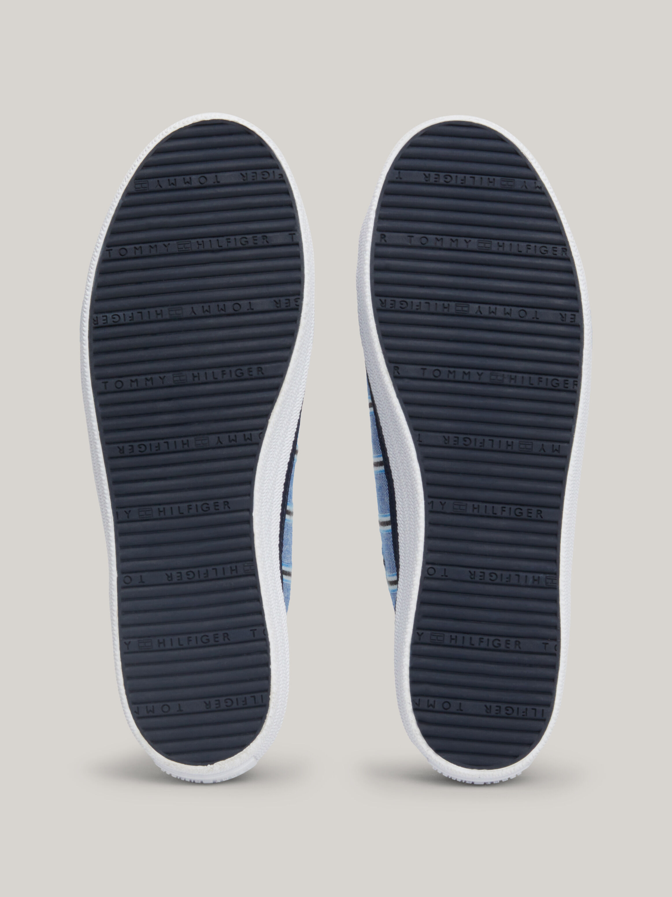 Tommy Hilfiger Shirting Trim Stripe Canvas Trainers in Shirting Space Blue