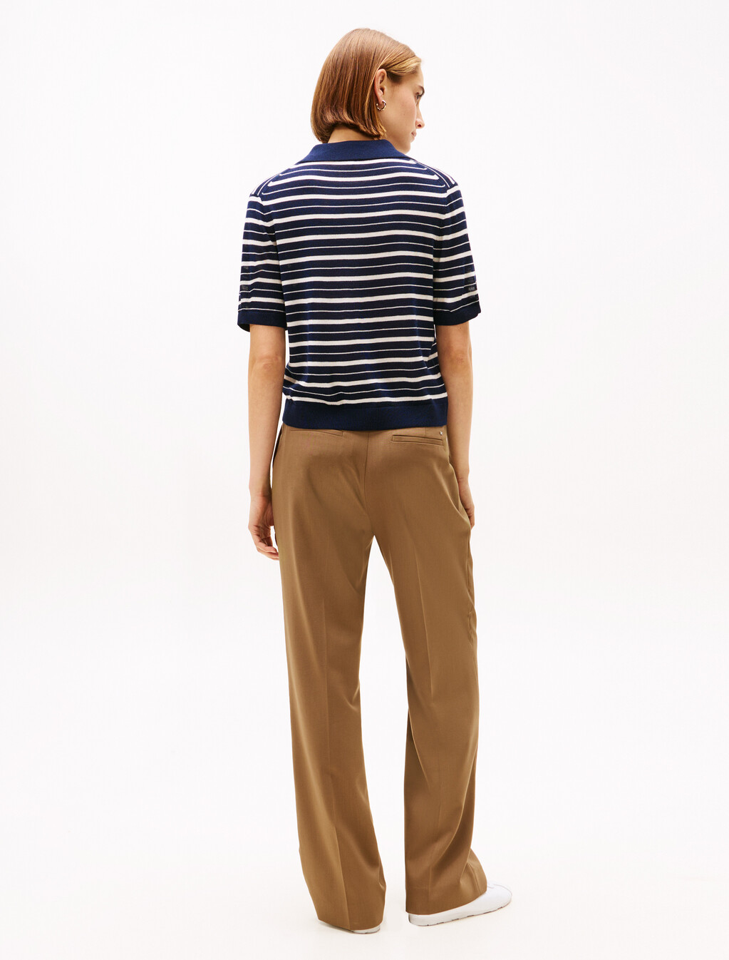 Short Sleeve Polo Jumper With Silk, Dark Night Navy/Calico Multi Stp, hi-res