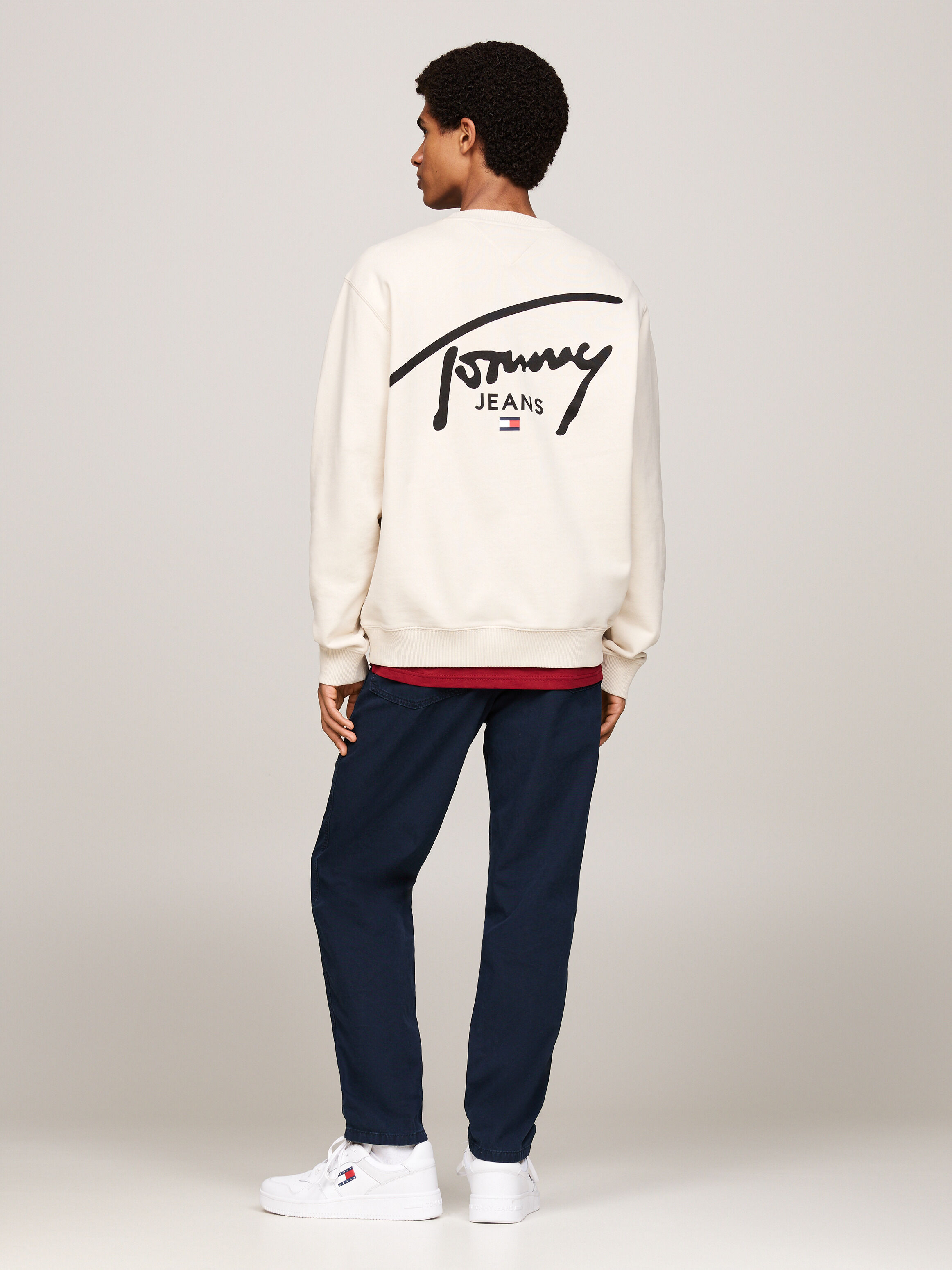 Signature Logo Back Graphic Sweatshirt | natural | Tommy Hilfiger Singapore