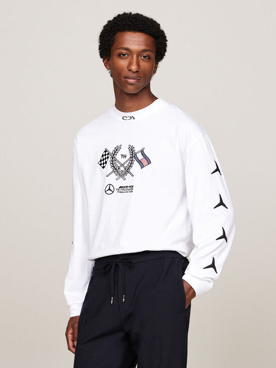 Tommy x Mercedes F1 x CR Logo Long Sleeve T-Shirt