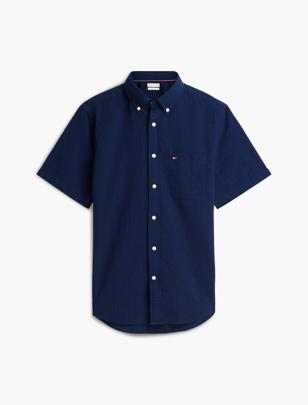 Regular Fit Seersucker Short Sleeve Shirt, Carbon Navy, hi-res