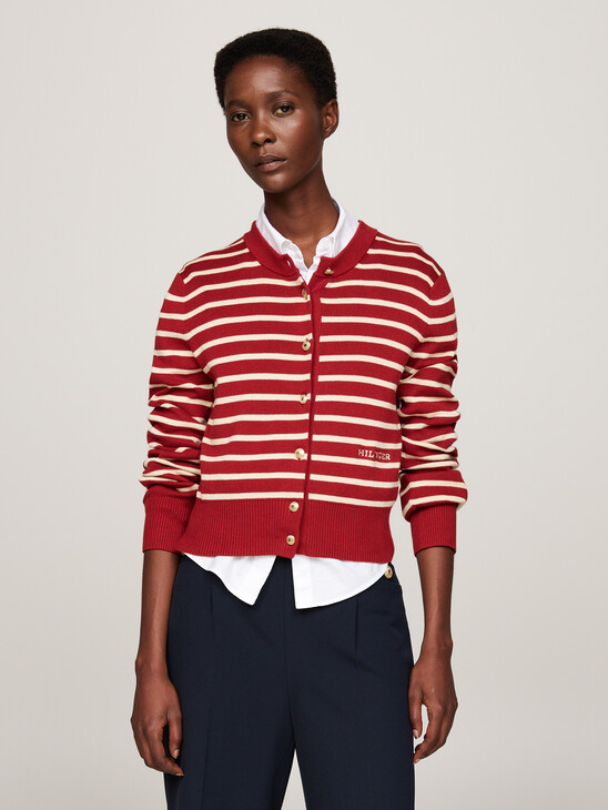 Stripe Slim Cardigan