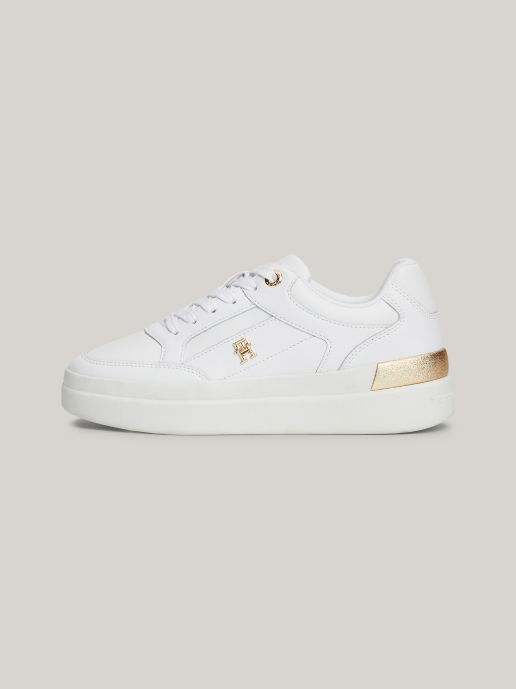 TH Monogram Chunky Court Trainers, White, hi-res