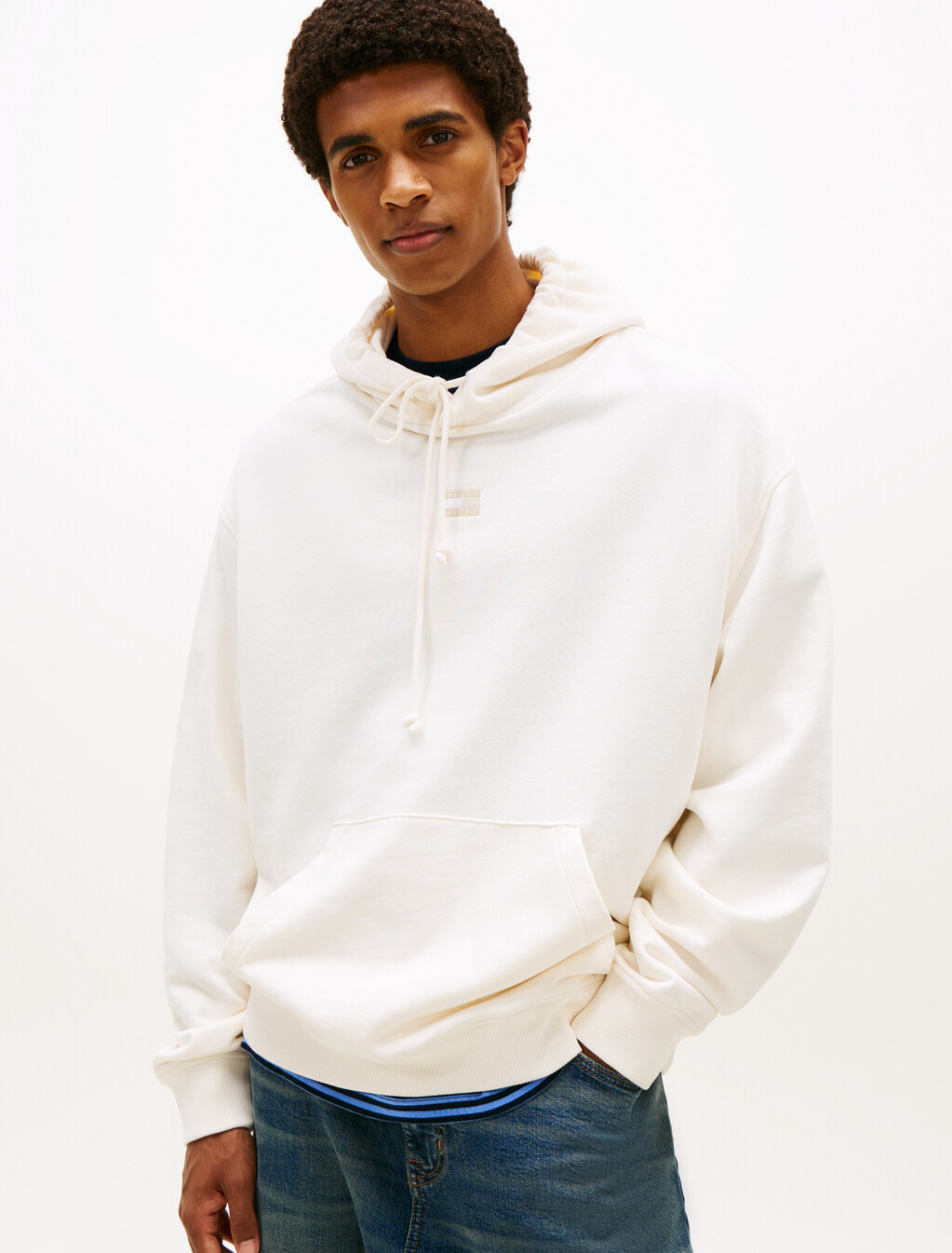 Overdyed Back Flag Badge Relaxed Hoody, Ancient White, hi-res