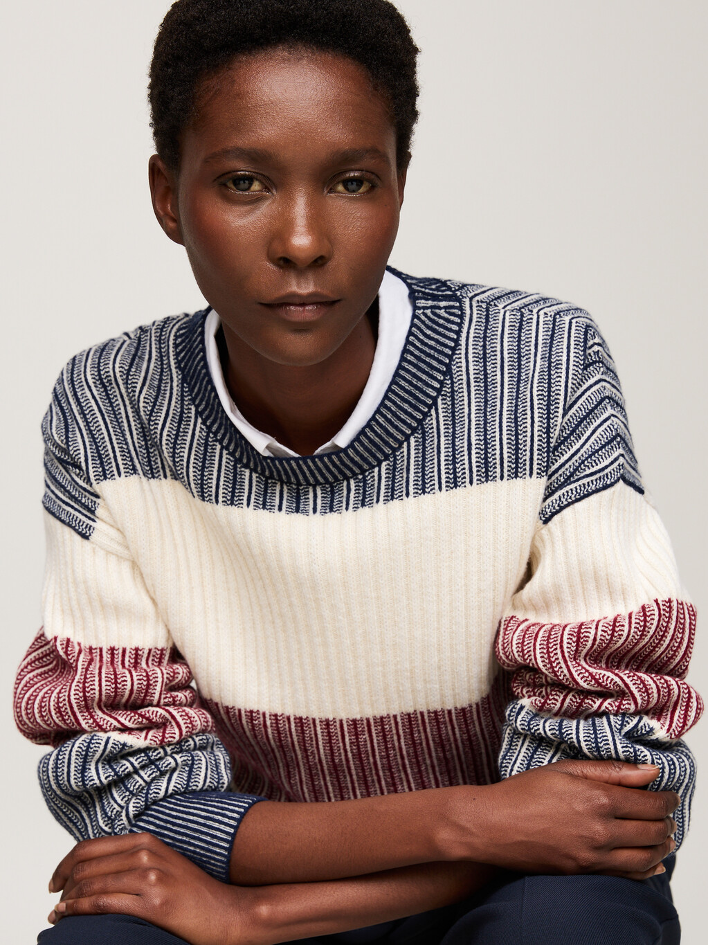 Signature Wool Blend Relaxed Jumper, Desert Sky, hi-res