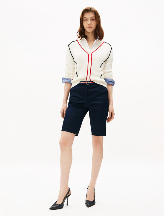 Linen Mix Belted Shorts