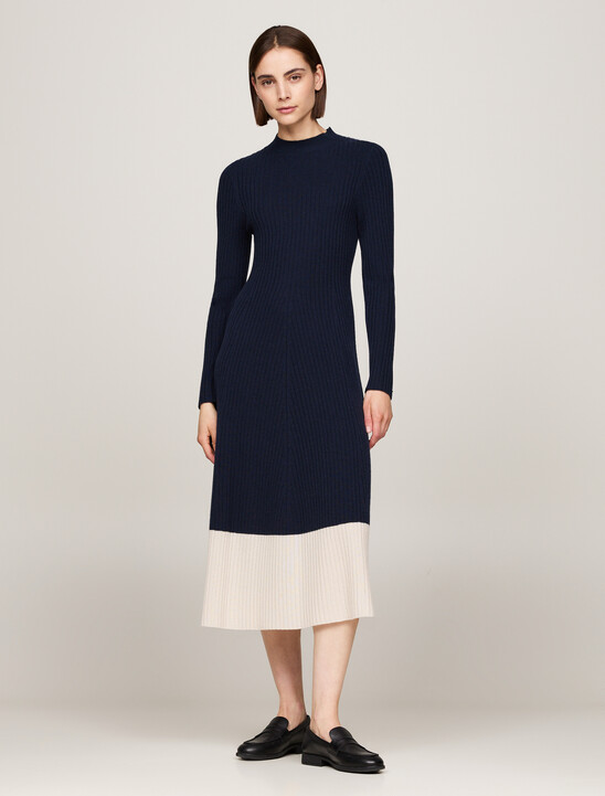 Slim Midi Jumper Dress With Cashmere