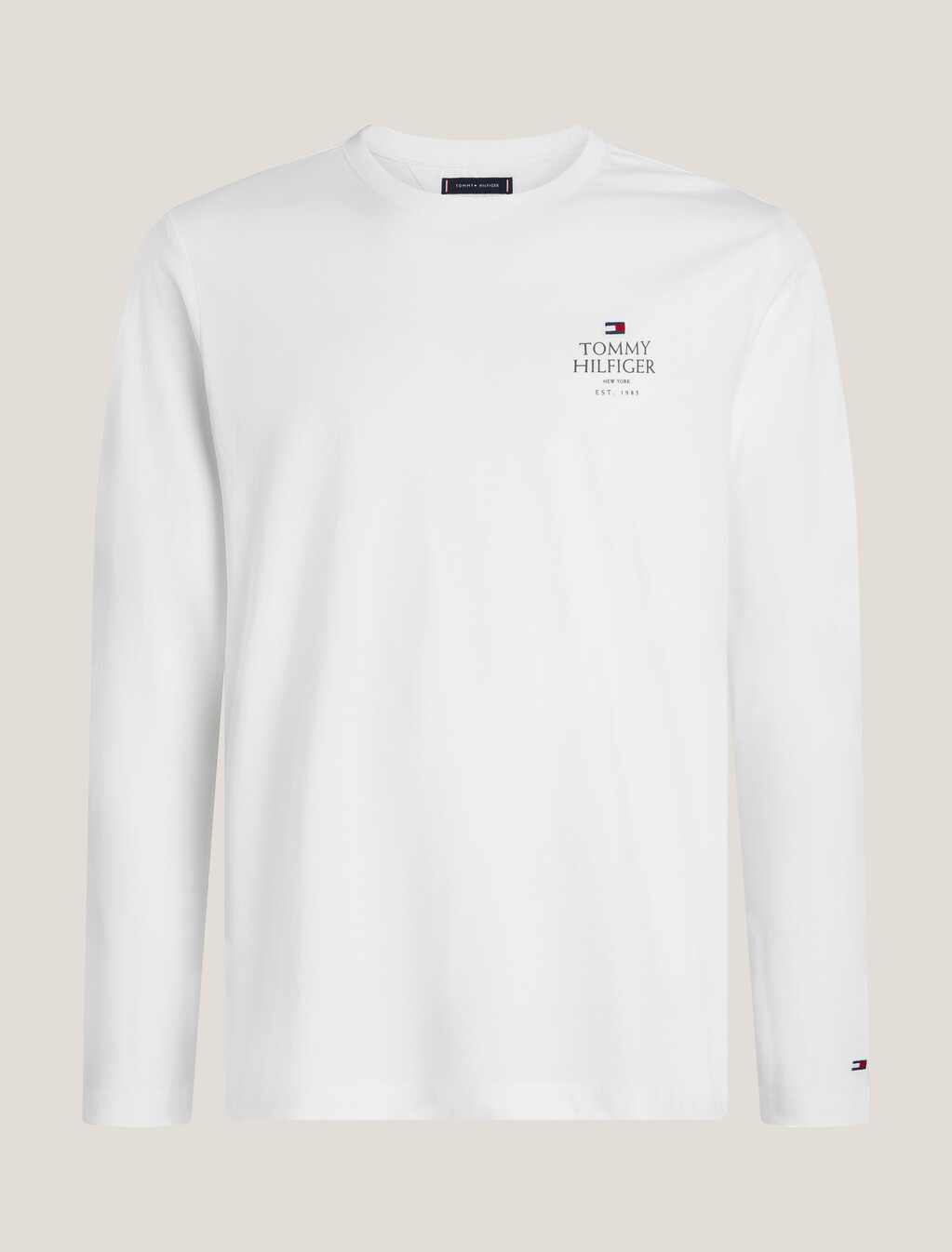 Hilfiger Logo Long Sleeve T-Shirt, White, hi-res