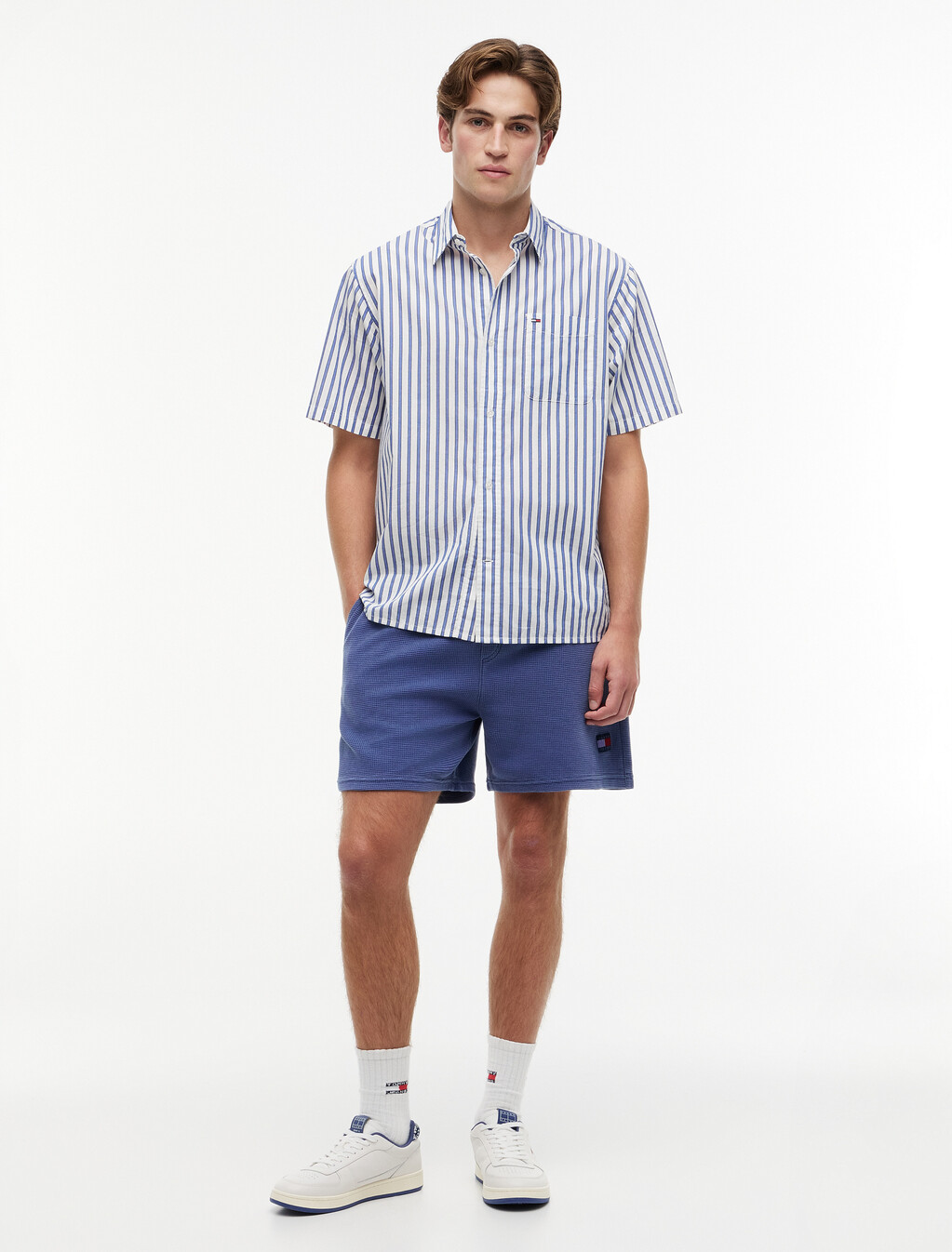 Relaxed Fit Stripe Short Sleeve Shirt, Providence Blue Stripe, hi-res
