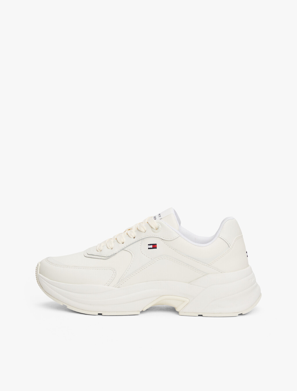Leather Chunky Trainers, Ivory, hi-res