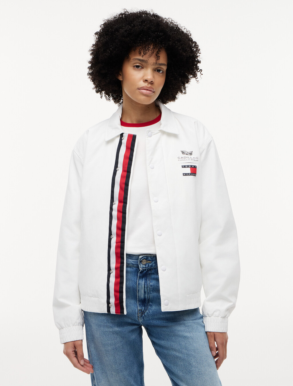 TH x Cadillac Formula 1&reg; Team Coach Jacket, White, hi-res