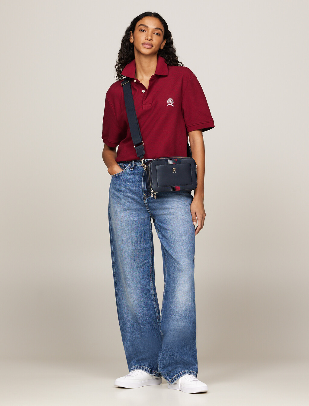 Corporate Double Zip Crossover Camera Bag, Space Blue, hi-res