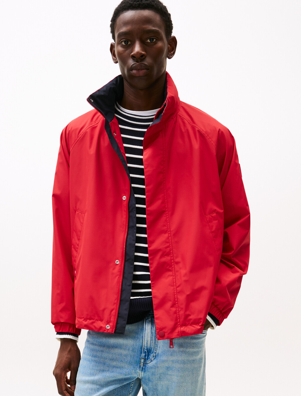 Hooded Nylon Jacket, Medium Red, hi-res