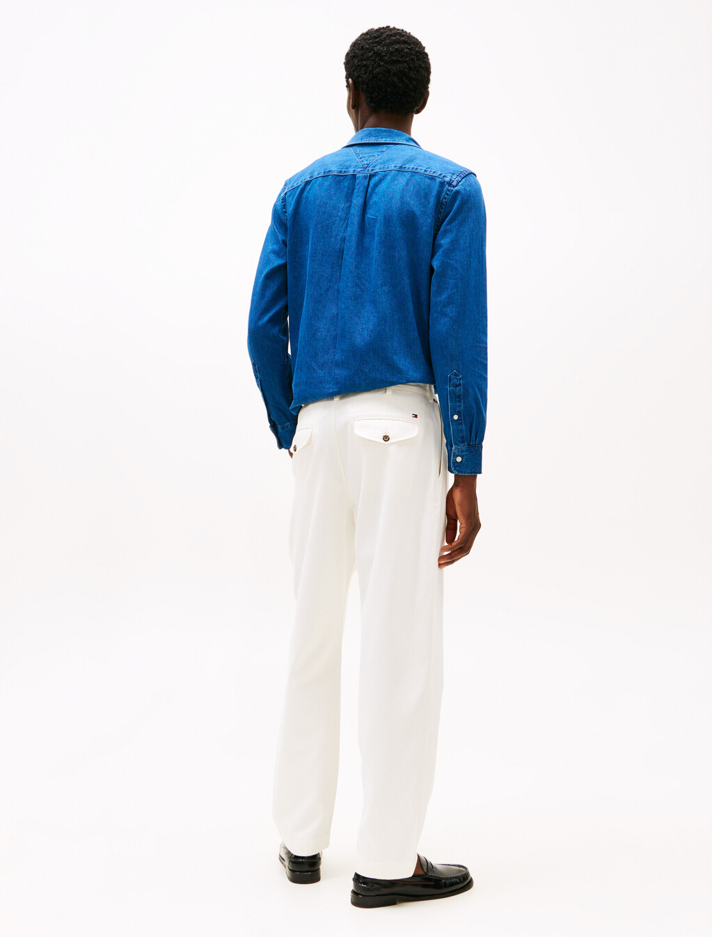 Twill Pleated Tapered Leg Chinos, Ivory Silk, hi-res