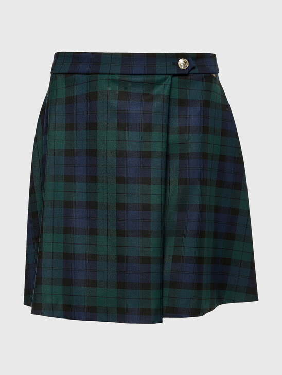 VISCOSE BLACK WATCH TARTAN MINI SKIRT