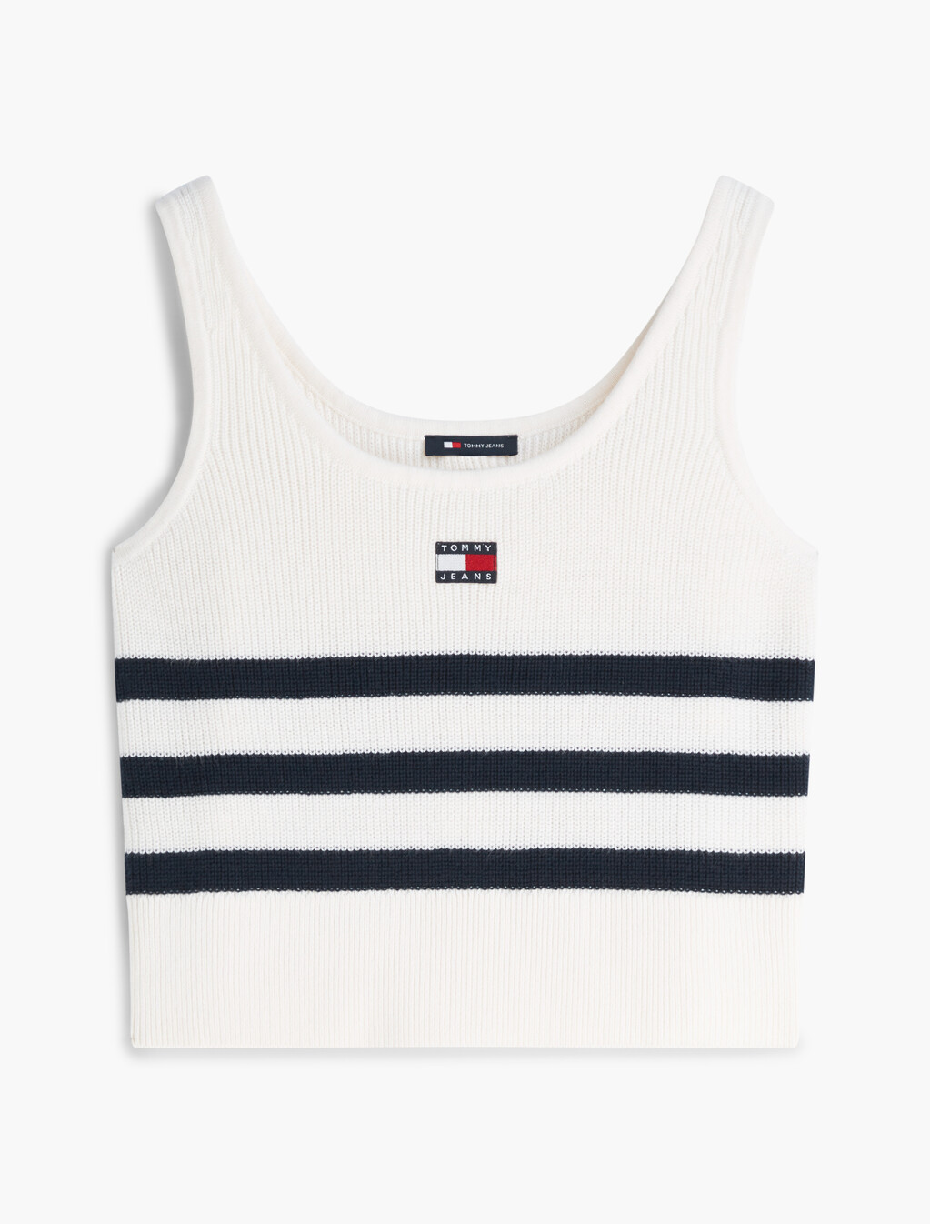Tommy Badge Stripe Knit Tank Top, Ancient White / Stripe, hi-res