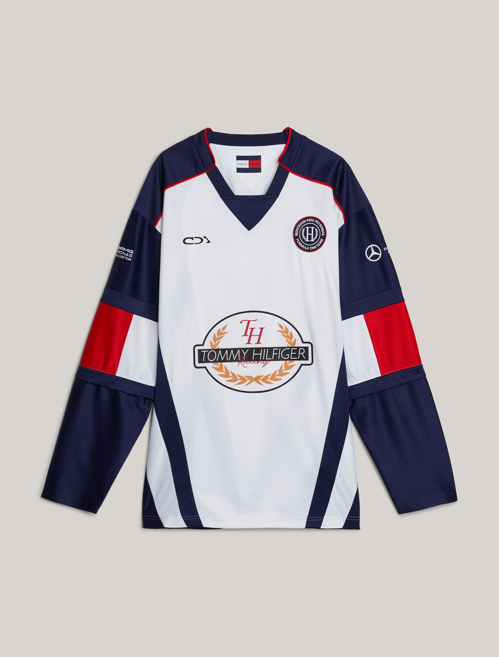 Tommy x Mercedes F1 x CR Back Graphic Hockey Sweatshirt, White, hi-res
