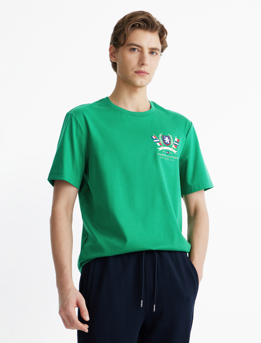 Hilfiger Crest Interlock T-Shirt, Nouveau Green, hi-res