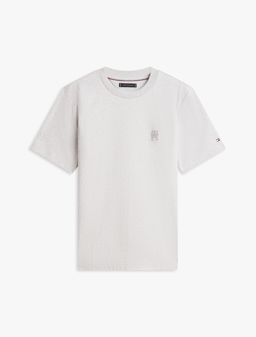 TH Monogram Applique Double Knit T-Shirt, Light grey heather, hi-res