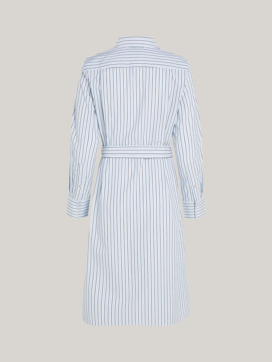 Stripe Knee Length Shirt Dress