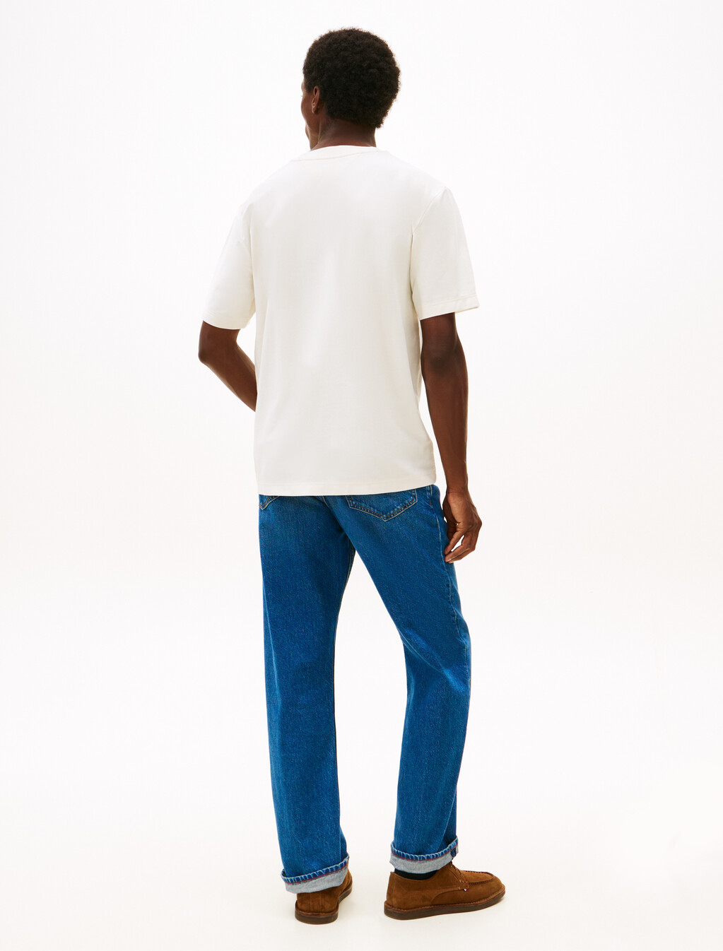 Logo Embroidery Relaxed Crew Neck T-Shirt, Ivory Petal, hi-res