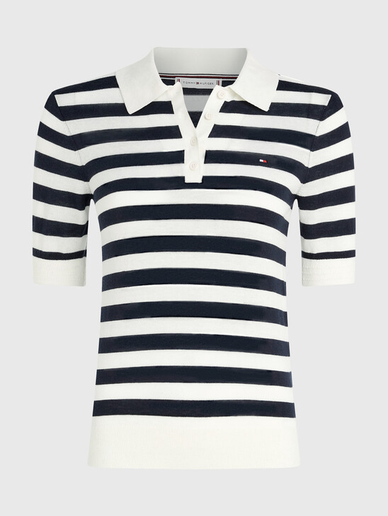 SHORT SLEEVE POLO COLLAR JUMPER