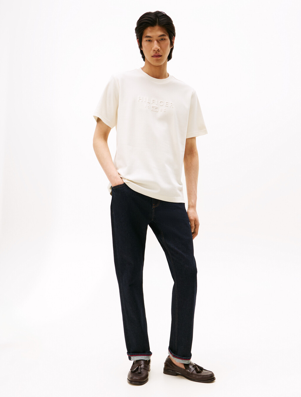 UV Cooling Embossed Logo Pique T-Shirt, Ivory Petal, hi-res