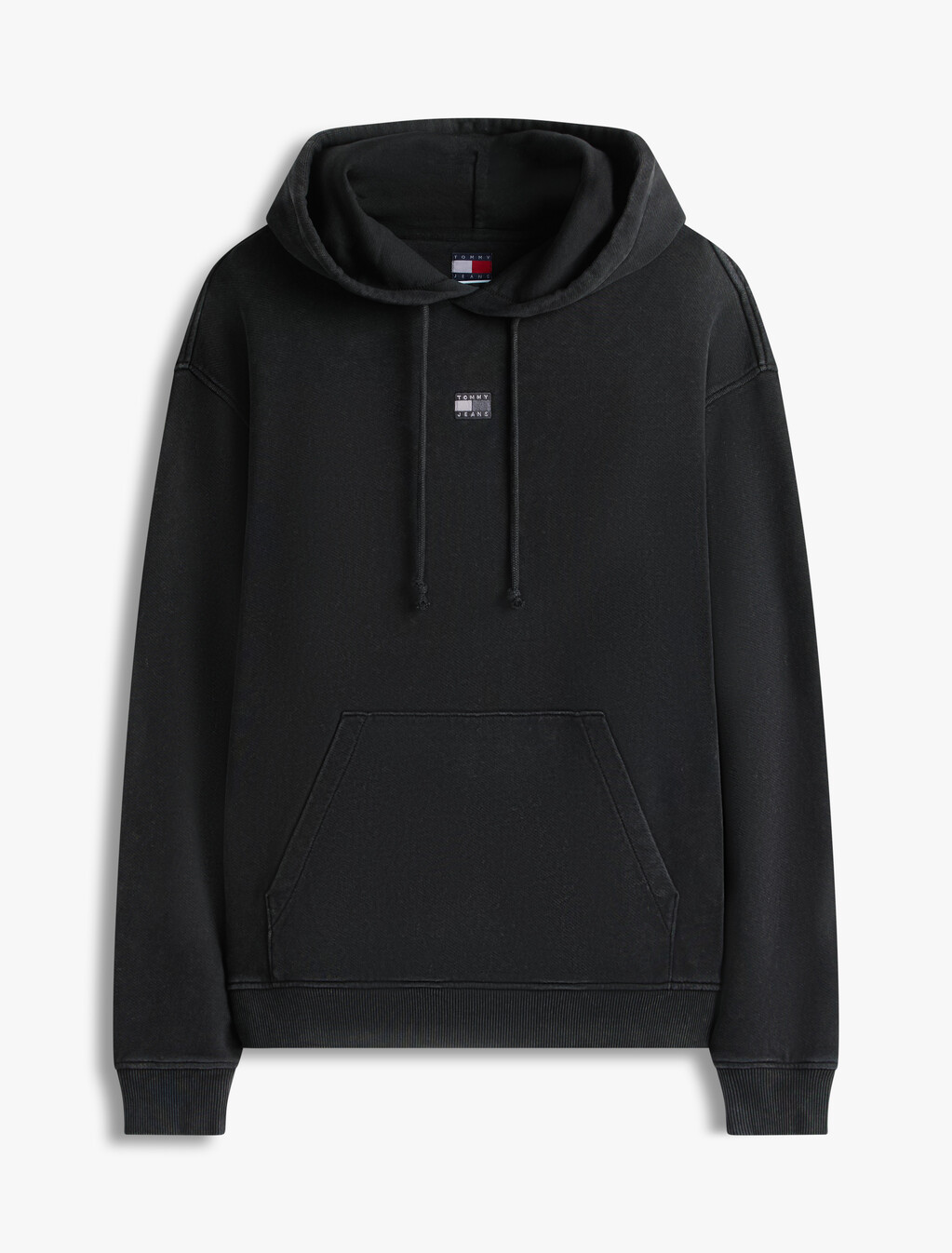 Overdyed Back Flag Badge Relaxed Hoody, Black, hi-res